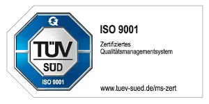 TÜV Siegel - Qualitätsmanagement zertifiziert nach ISO 9001 