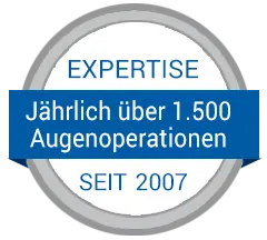 Erfahrung: jährlich über 1500 Augenoperationen - seit 2007
