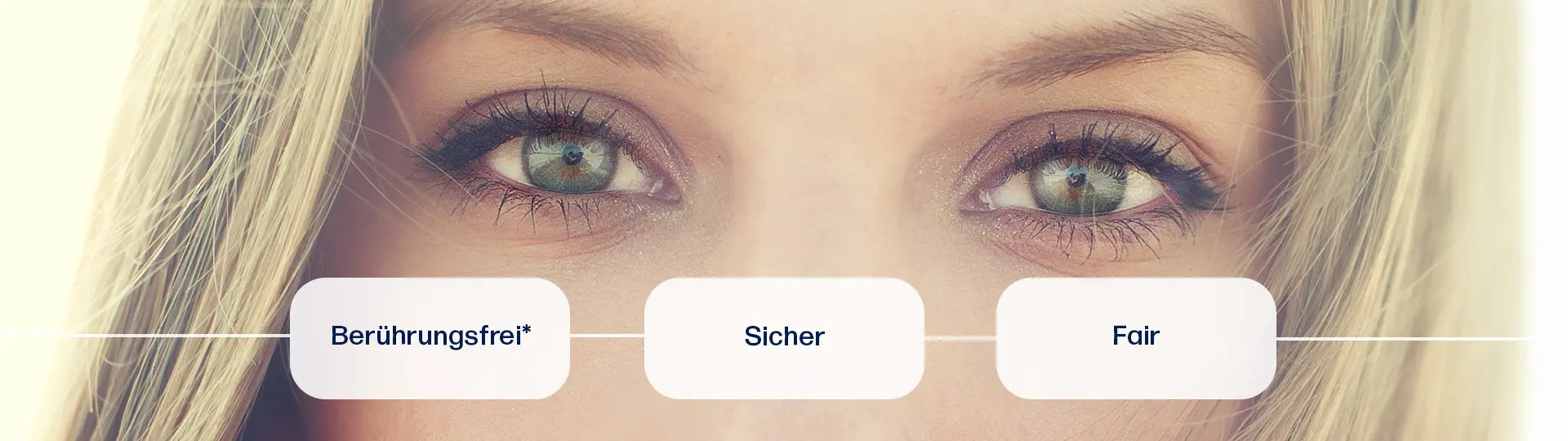 Patientin mit offenen Augen kurz vor der Augenlasern-Behandlung im MUNICH EYE Augenzentrum