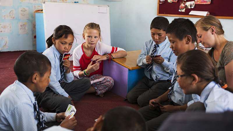 Kinder im Kinderzentrum Saboo – Ladakh (Indien), das mit Hilfe vom Verein „Kleine Hilfe Deggendorf“ gebaut worden ist.