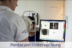 Pentacam liefert diagnostische Daten des gesamten vorderen Augenabschnitts.